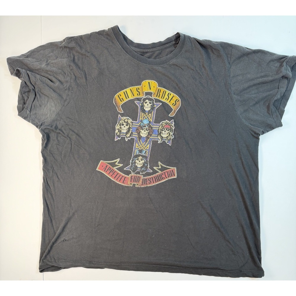 Guns N Roses Appetite For Destruction T Shirt Rock Band Black 2XL